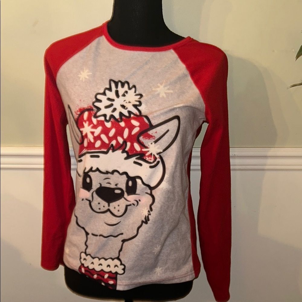 Red and Gray Llama Christmas Sweater